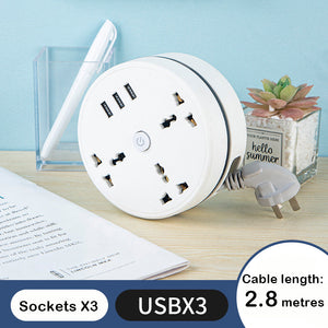 💥Universal storage round power strip