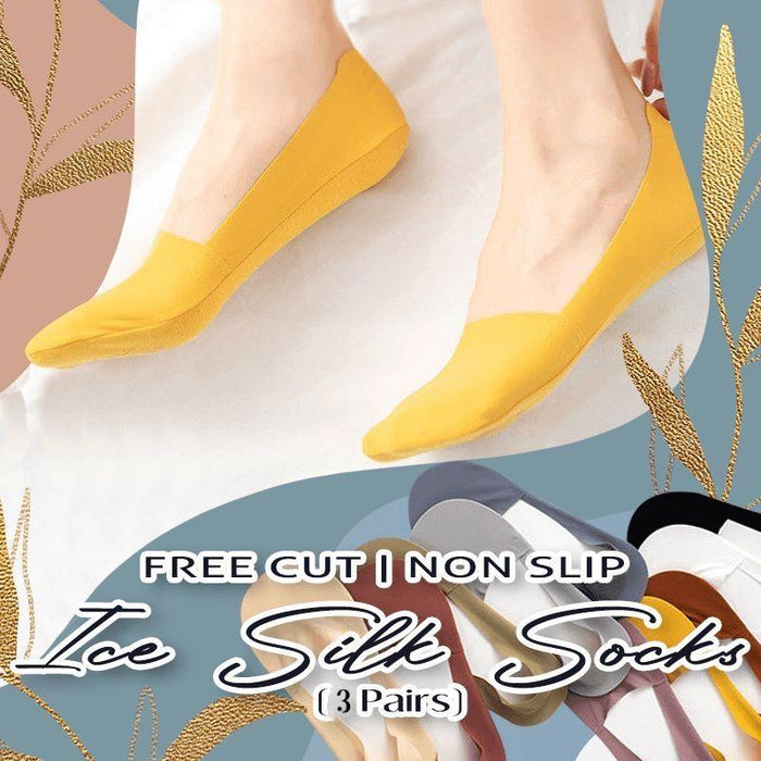 Free Cut Non Slip Ice Silk Socks - 3 Pairs