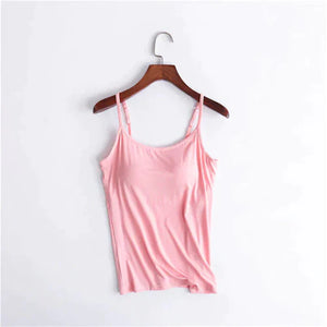 Camisole bra with built-in bra