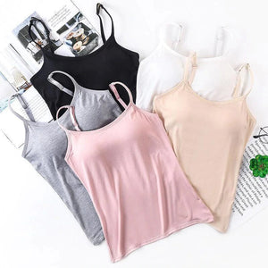 Camisole bra with built-in bra