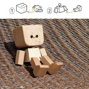 Wooden puppet ornaments with changing expressions