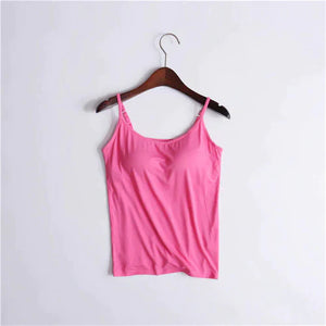 Camisole bra with built-in bra