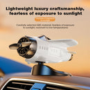Solar powered airplane shaped car ornaments
