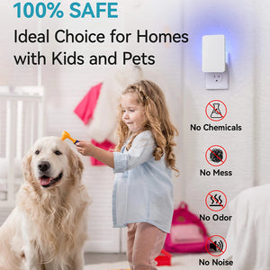 Double-Sided Indoor Flying Insect Trap - Plug-in Bug Catcher for Flies, Mosquitoes, Moths & More