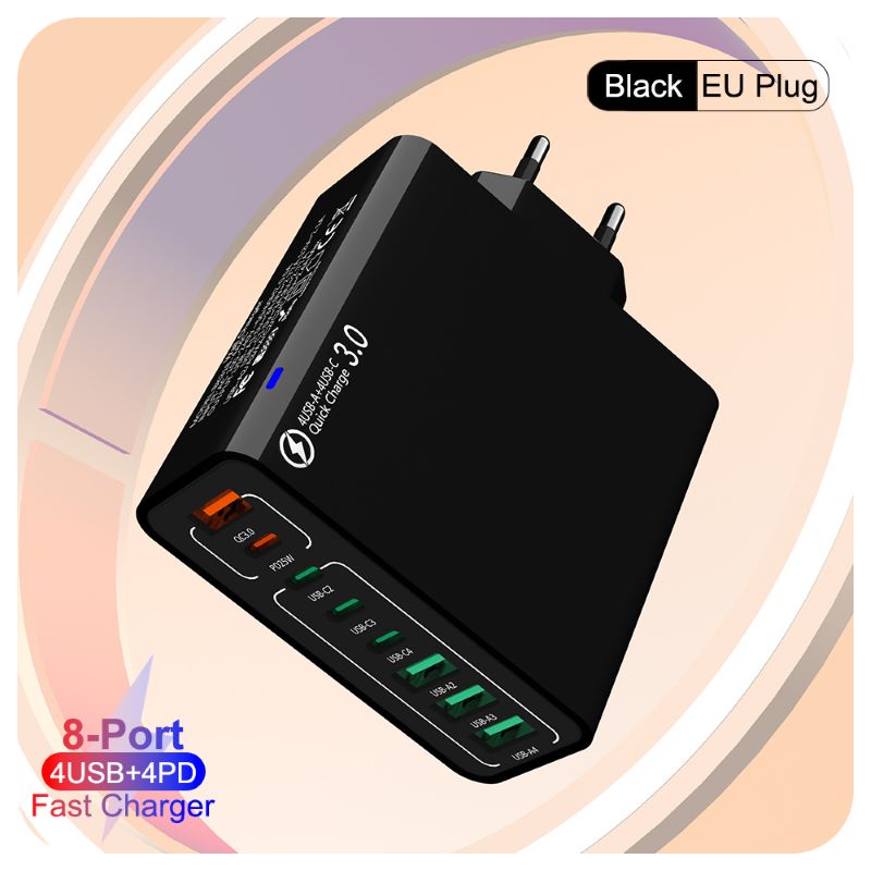 8 in 1 waterproof port USB fast charger